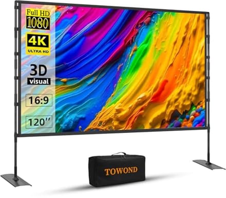 Draagbaar 120 inch Projectorscherm - 16:9 4K Buitenprojectiescherm voor Thuis en Achtertuin