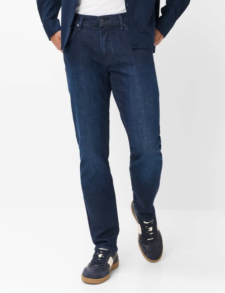 Brax Heren Jeans  Style CHUCK DARK BLUE USED, denim donkerblauw, maat 32/32