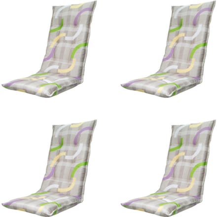 Madison - Tuinstoelkussen Hoge Rug Tess purple - Ca. 123x50 cm - Set van 4