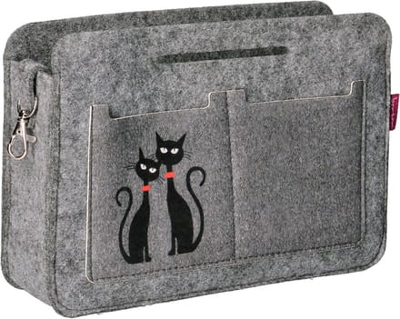 Bertoni - Premium Handtas Organisator Handtas | Vilt Zwarte Katten