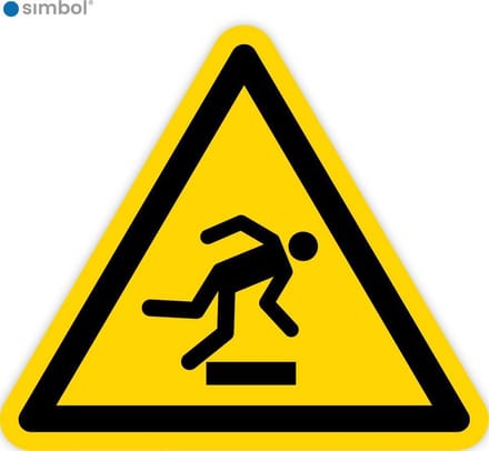Simbol - Stickers Struikelgevaar - Vallen (W007) - Duurzame Kwaliteit - Formaat ▲ 20 x 20 x 20 cm.