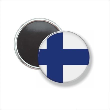 Button Met Magneet 58 MM - Vlag Finland - NIET VOOR KLEDING