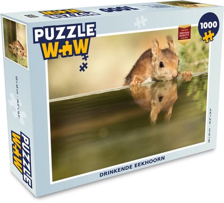 Puzzel Eekhoorn - Drinken - Water - Legpuzzel - Puzzel 1000 stukjes volwassenen