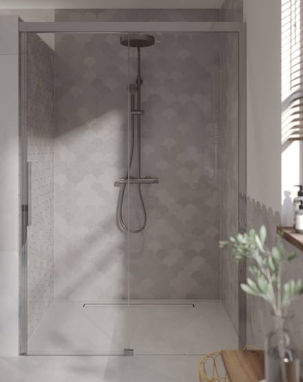 Ben IMotion Douchedeur - Schuifdeur - Rechts - 140x206 cm - Antikalk - Chroom - Veiligheidsglas