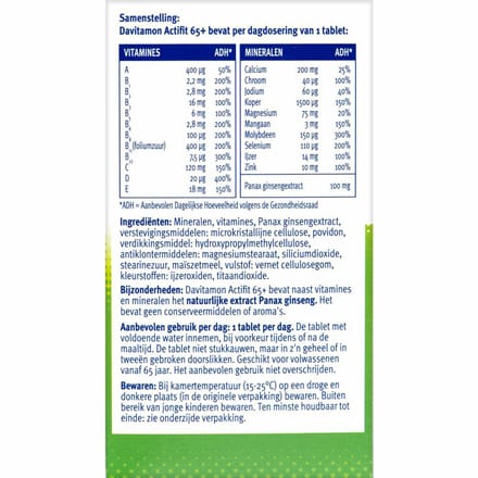Davitamon - Actifit 65+ - 4 x 70 tabletten - Voordeelverpakking