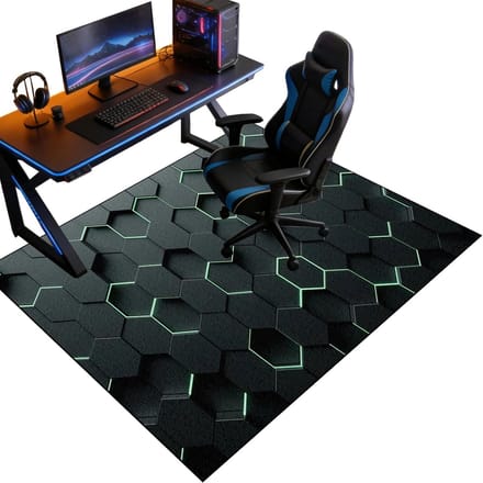 Vloerbeschermingsmat Bureaustoel - Onderlegger Bureau - Thuiswerken Gaming - Hoge Dichtheid Polyester - 130 x 150 cm - Grijs