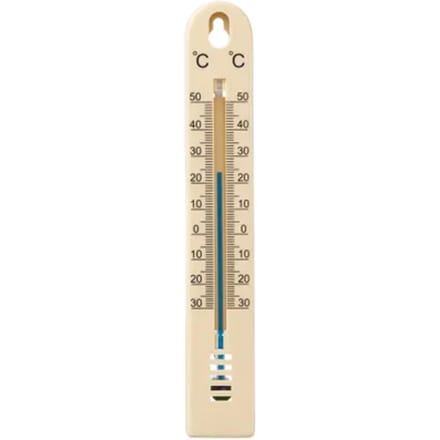 Nature Buitenthermometer - beige - 3 x 17 cm - tuin thermometer