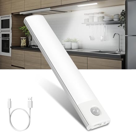 Bewegingssensor Lampen - Kastverlichting Oplaadbaar - Kasten Verlichten - 3 Kleuren Dimbare - 20 cm Lengte - Wit