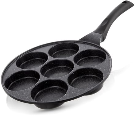 Eierpan Graniet 7 Gaten GRANDE 27 cm - Omeletpan - Egg Koekenpan - Pannenkoekenpan - Pancake