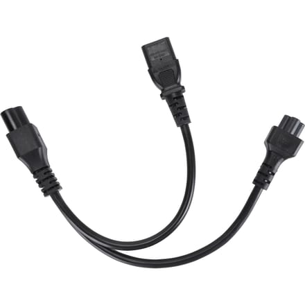 Câble adaptateur répartiteur IEC 320 C6 mâle vers C5+C13 femelle, cordon d'alimentation en Y pour ordinateurs portables et bureaux black