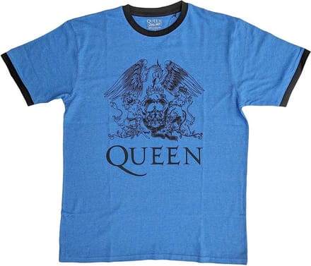 Queen - Crest Logo Heren T-shirt - M - Blauw