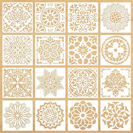 16 Stuks Mandala Sjablonen voor Creatief Schilderen en Handwerk