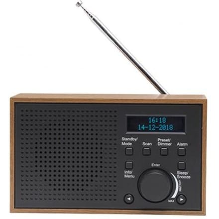 Denver DAB-46 / Retro FM radio / DAB + / LCD Display / Alarmfunctie / Donker Grijs