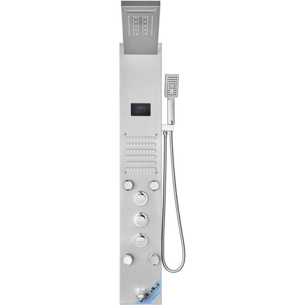 Colonne de Panneau de Douche 6 Modes Hydroélectricité LED Acier Inoxydable