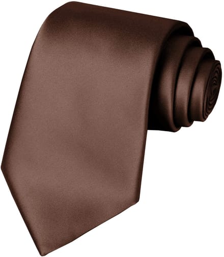 Fako Fashion - Stropdas - Effen - Satijn - 8cm - 145cm - Bruin