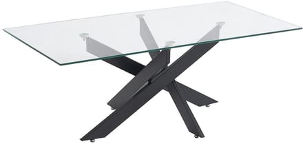 Vente-unique Salontafel van gehard glas en zwart metaal - Transparant - COSIMA