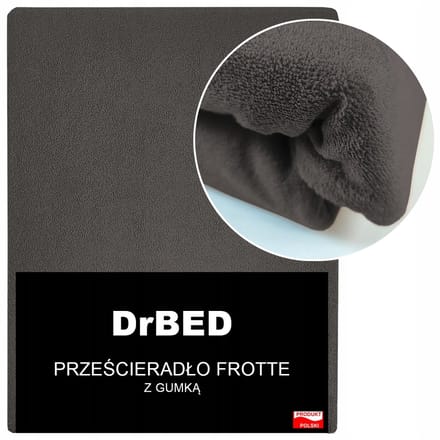 DrBED - Prześcieradło Frotte - 140x200 - Donkergrijs - Ademend