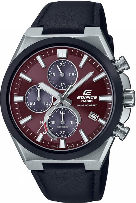 Casio Edifice EFS-S630BL-5AVUEF Horloge - Leer - Zwart - Ø 42 mm