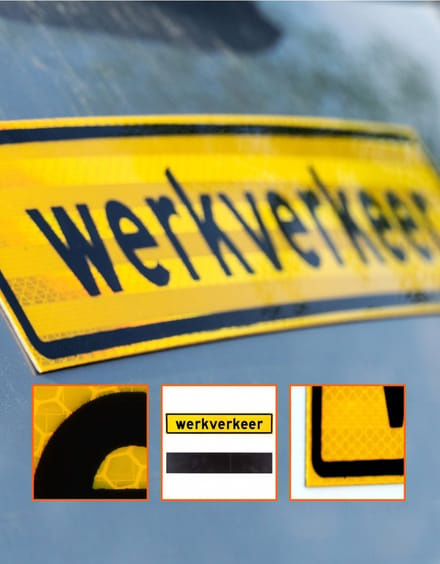Werkverkeer reflecterende magneetsticker