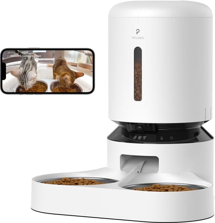 Petlibro Granary Dubbele Voerbak - Kattenvoerbak - 5L - met Monitoring Camera - Wit