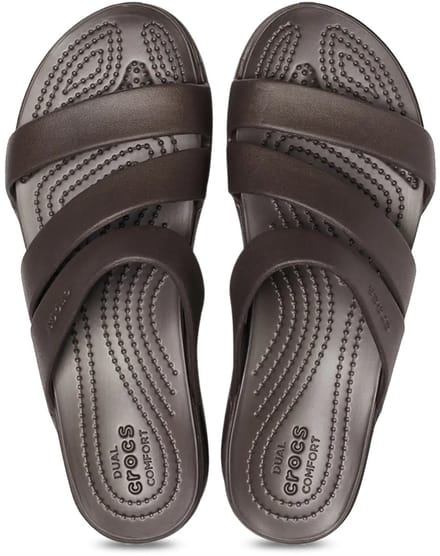 Crocs Monterey Strappy Wedge Espresso Maat 34/35 US 5