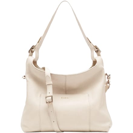 BIASIA Leren schoudertas Pocket Hobo Bag Avorio crème