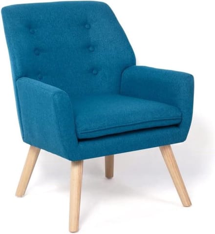 Scandinavian NAT chair in duck blue fabric
