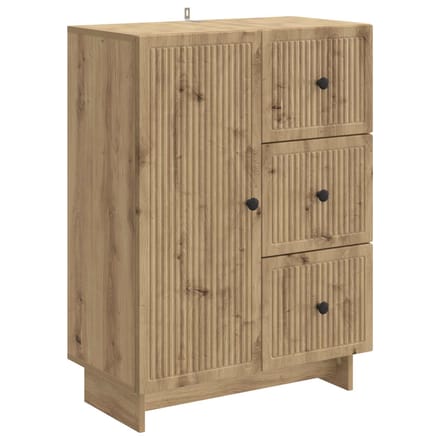 vidaXL - Dressoir - Artisanaal - eiken - 66 - x - 34,5 - x - 90 - cm - Bewerkt - hout