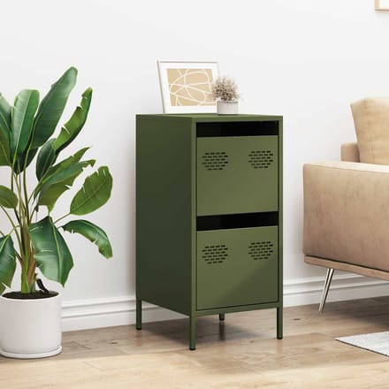 vidaXL - Dressoir - 35x39x73,5 - cm - koudgewalst - staal - olijfgroen