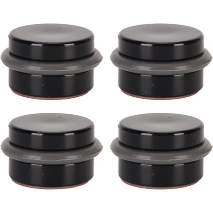 Lot de 4 butées de porte cylindriques en plastique noir, silencieuses et anti-chocs
