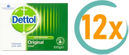 Dettol Original Antibacteriële Handzeep - Zeepblok - 12 x 100 Gram - Voordeelverpakking