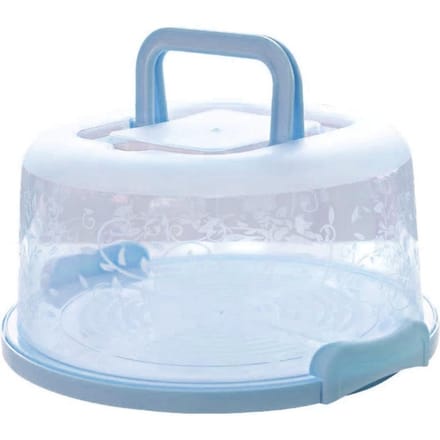 Boîte de conservation des aliments portable pour cupcakes avec poignée, boîte à gâteaux transparente bleu