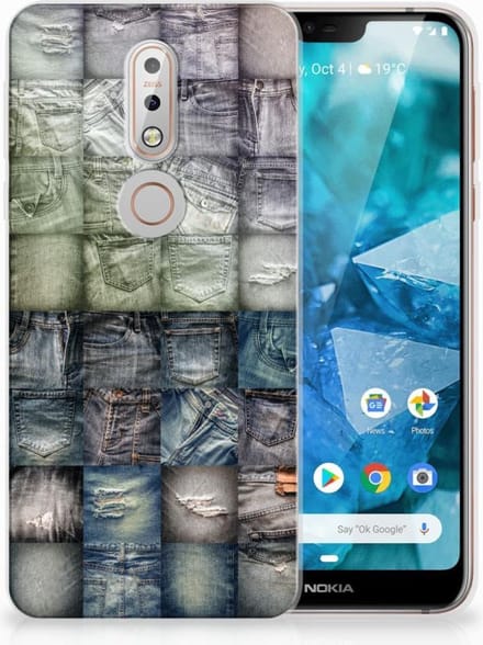 Silicone Back Cover Nokia 7.1 Spijkerbroeken