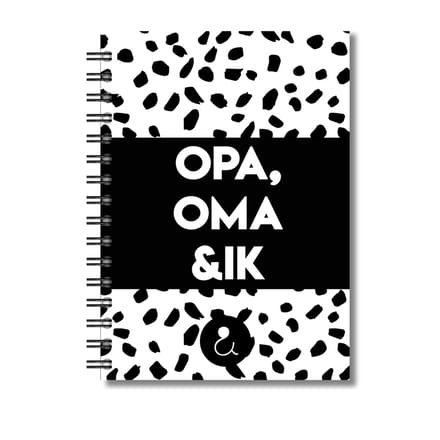 Invulboek Opa, Oma & Ik | Herinneringenboek Met Opa & Oma | Dots Zwart