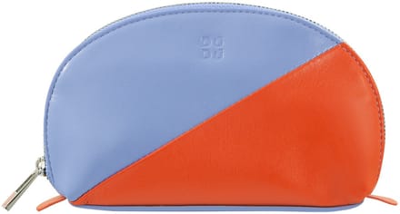 DuDu - Lederen Toilettas - Rits - Middenformaat - Contrasterende Kleuren