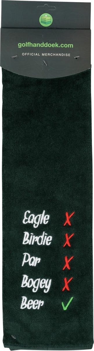 Nova Golf 'Eagle Birdie Beer' Golfhanddoek - Groen