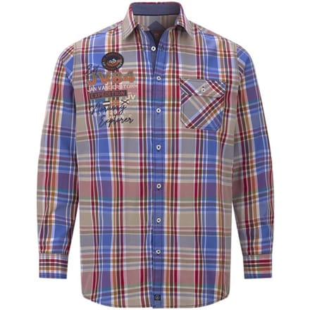 Jan Vanderstorm herren Overhemd - 51/52 - blauw - Plus Size