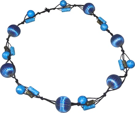 Ketting diverse patronen zwart-blauw-goud