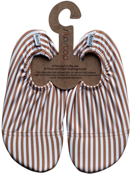 Slipstop antislip waterschoen Cognac Stripe - Maat M 27-29