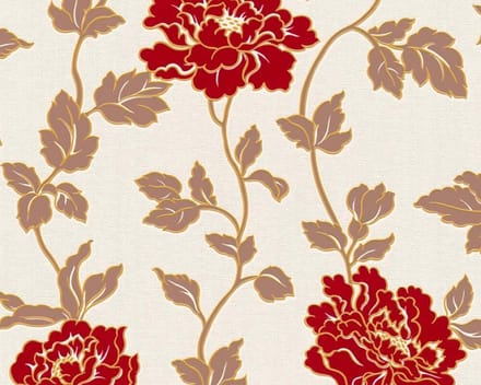 Chinese Floral behang oosters Japans Bloem Met Glitter 36695-3