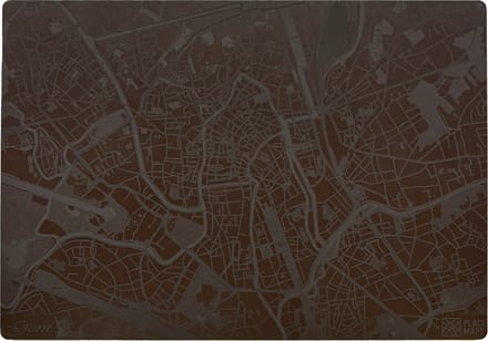 Place Maps Placemat Stadskaart Amsterdam - Kunstleer - Cacaobruin - 1 Stuk