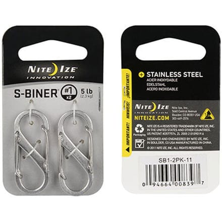 Nite ize s-biner karabijnhaak 2-pack zil