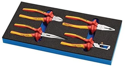 Tangenset 4-delig - Gereedschap module - Veilig klussen - VDE-geïsoleerd tot 1000V - 1/3 module - Oranje