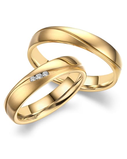 Jonline SET Trouwringen Titanium Gold Plated |Vriendschapsringen|Relatie ringen |Set Ringen