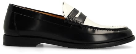 Manfield - Heren - Zwarte leren loafers - Maat 42