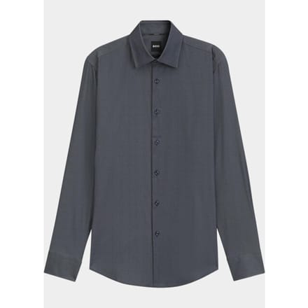 BOSS Hank slim fit overhemd - popeline - donkerblauw - Strijkvriendelijk - Boordmaat: 40 (EU maat: M)