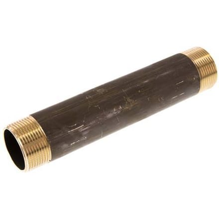 G 1 1/4'' Messing Dubbele Pijpnippel 16 Bar DIN 2982 - 200mm - FL2S-M-B-114G-200L