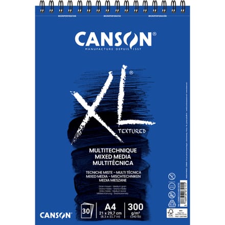 Aquarelblok Canson  XL Mix Media  A4 300gr spiraal 30 vel