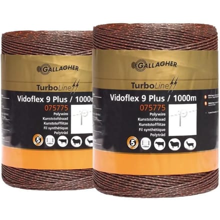 Gallagher Vidoflex 9 TurboLine Plus Terra (Duopack 2x1000m) - Voor extra lange stroomgeleiding