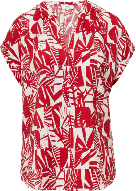 s.Oliver - female - Gestructureerde blouse met gerimpelde details